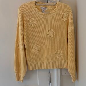 Laura Ashley Yellow Floral Crew Neck Sweater